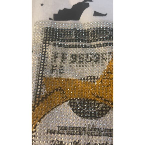 Les D.Signers Couture White Crewneck Sweatshirt Rhinestones Size: S - Excellent - Picture 14 of 15